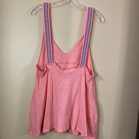 ASOS Peach Aztec Graphic Long Sleeveless Top Size 8 - Picture 3 of 7